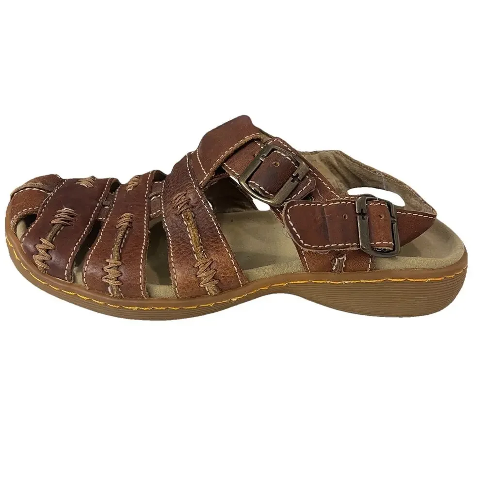 Dr. Martens Fisherman Sandals Men's Size 8 Brown Leather Vintage Y2K Buckle